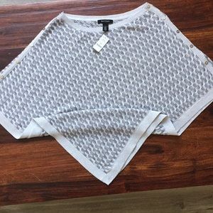 White House Black Market cable stitch poncho- Sz L